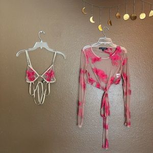 SOLDFor Love & Lemons Orchid Top/Bra Set